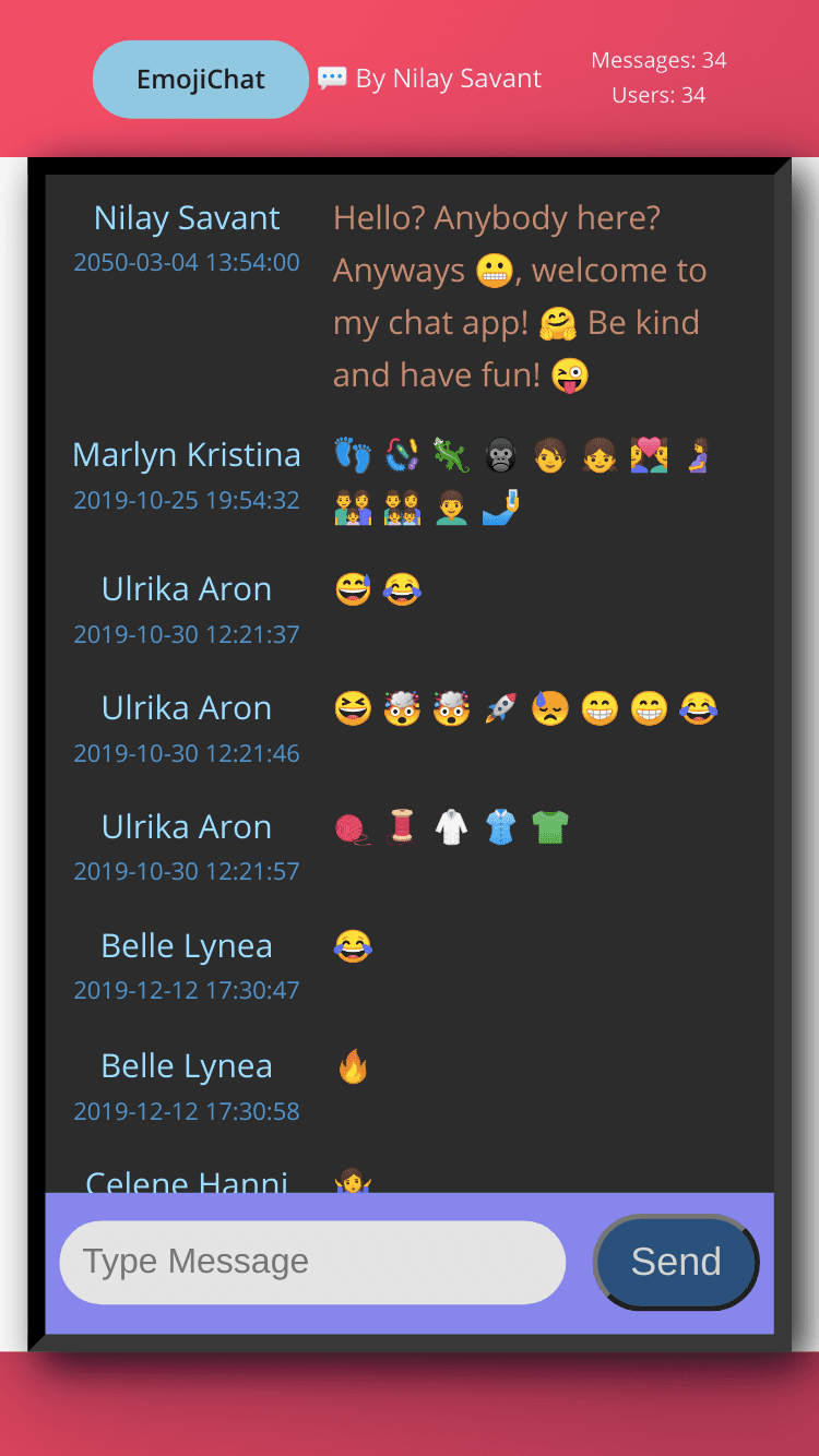EmojiChat Mobile View